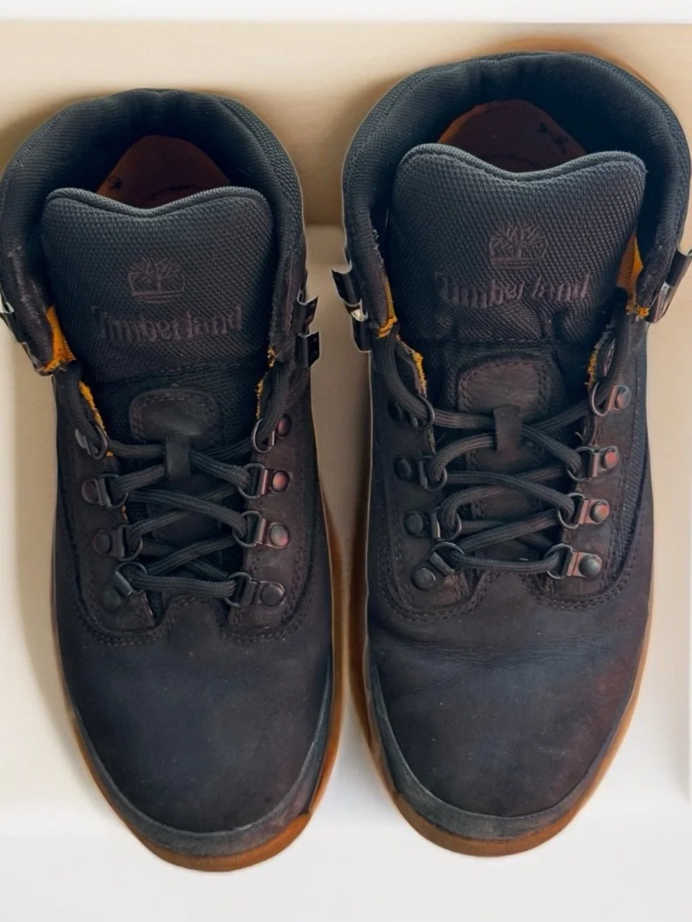 Timberland Men's Black and Brown Leather Hiking Boots